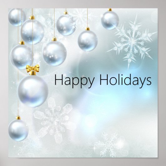 kerstversieringen en sneeuwvlokken poster (Voorkant)