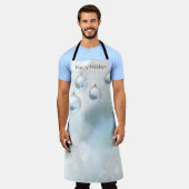 kerstversieringen en sneeuwvlokken schort (Gedragen)