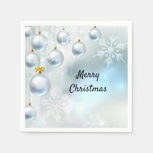 kerstversieringen en sneeuwvlokken servet (Voorkant)