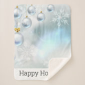 kerstversieringen en sneeuwvlokken sherpa deken (Voorkant)