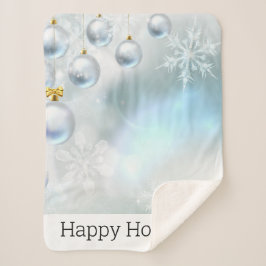 kerstversieringen en sneeuwvlokken sherpa deken