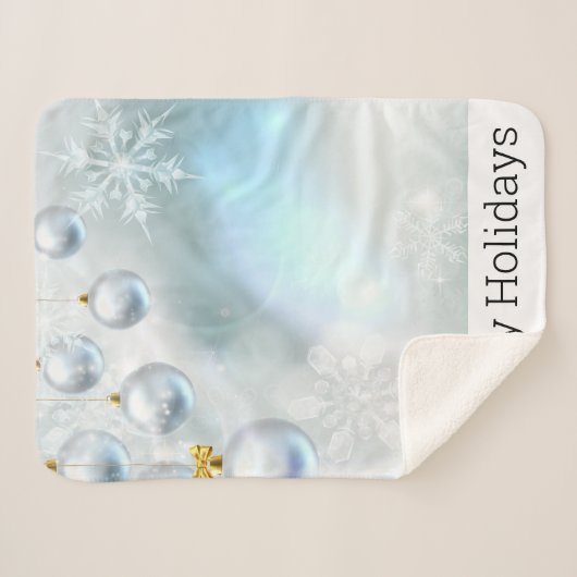 kerstversieringen en sneeuwvlokken sherpa deken (Voorkant (horizontaal))