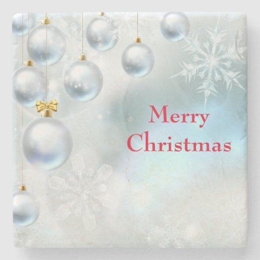 kerstversieringen en sneeuwvlokken stenen onderzetter (Voorkant)