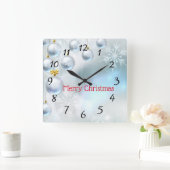 kerstversieringen en sneeuwvlokken  vierkante klok (Huis)