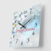 kerstversieringen en sneeuwvlokken  vierkante klok (Hoek)