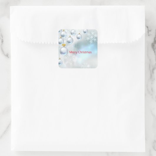 kerstversieringen en sneeuwvlokken vierkante sticker (Tas)