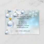 kerstversieringen en sneeuwvlokken visitekaartje (Achterkant)