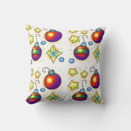 kerstversieringen en sterrenafdrukken kussen