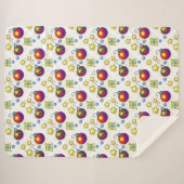 kerstversieringen en sterrenafdrukken sherpa deken (Voorkant (horizontaal))