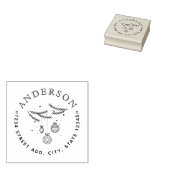 Kerstversieringen Familienaam Cirkeladres Rubberstempel (Gestempeld)