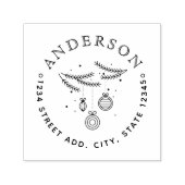 Kerstversieringen Familienaam Cirkeladres Zelfinktende Stempel (Design)