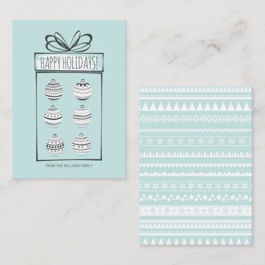 Kerstversieringen feestdag mini-noot Kaart Notitiekaartje (Voorkant / Achterkant)