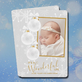 kerstversieringen Foto Baby Birth Announements Feestdagenkaart