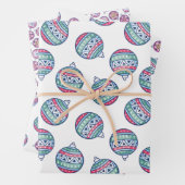 kerstversieringen, gecoördineerd inpakpapier vel (In situ)