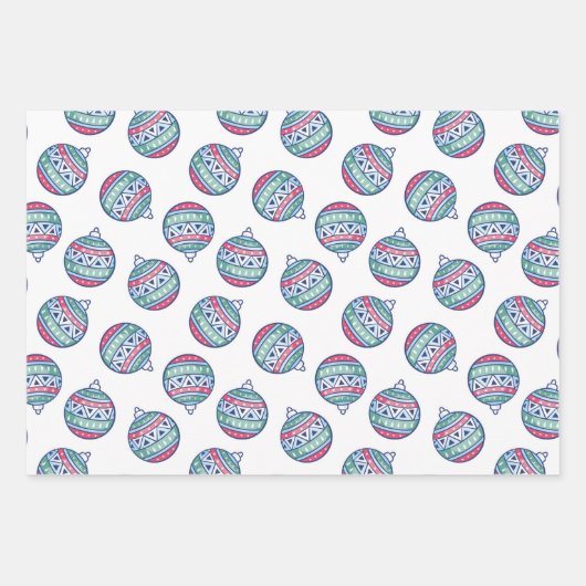 kerstversieringen, gecoördineerd inpakpapier vel (Voorkant)