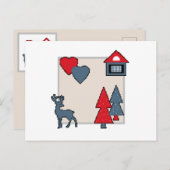 kerstversieringen, geschenk, decoratie, greeti uitnodiging briefkaart (Voorkant / Achterkant)