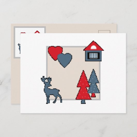 kerstversieringen, geschenk, decoratie, greeti uitnodiging briefkaart (Voorkant / Achterkant)