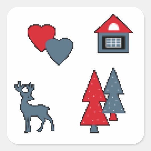 kerstversieringen, geschenk, decoratie, greeti vierkante sticker (Voorkant)