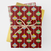 kerstversieringen, goudkoorts en kerstcadeautjes inpakpapier vel (In situ)