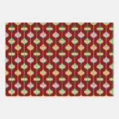 kerstversieringen, goudkoorts en kerstcadeautjes inpakpapier vel (Voorkant)