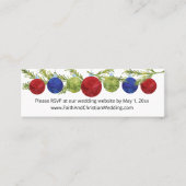 Kerstversieringen, huwelijkswebsite RSVP Mini Visitekaartje (Voorkant)