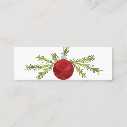 Kerstversieringen, huwelijkswebsite RSVP Mini Visitekaartje (Achterkant)