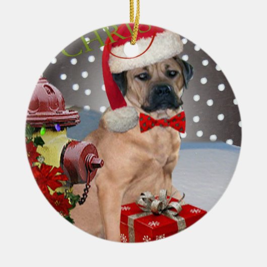 Kerstversieringen in de Cane Corso Keramisch Ornament (Voorkant)