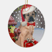 Kerstversieringen in de Cane Corso Keramisch Ornament (Links)