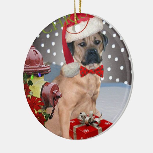 Kerstversieringen in de Cane Corso Keramisch Ornament (Links)