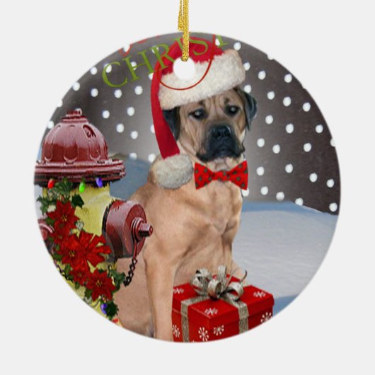Kerstversieringen in de Cane Corso Keramisch Ornament (Achterkant)