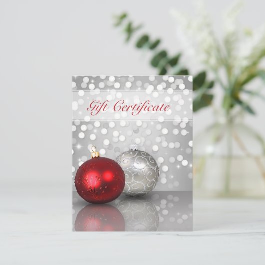 Kerstversieringen in de vorm van een cadeaubon (Staand voorkant)