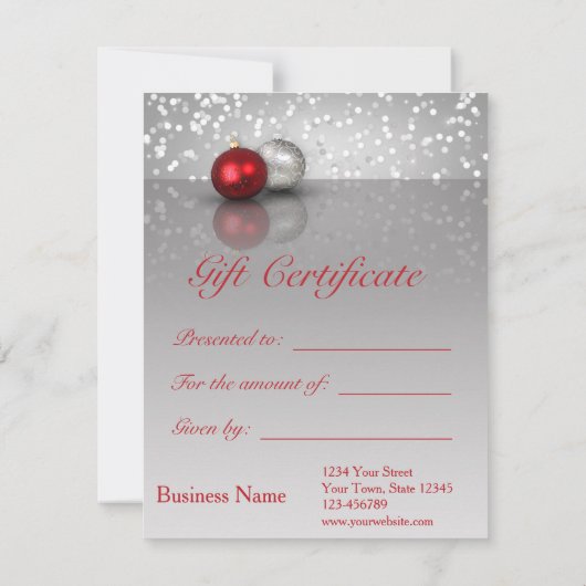 Kerstversieringen in de vorm van een cadeaubon (Achterkant)