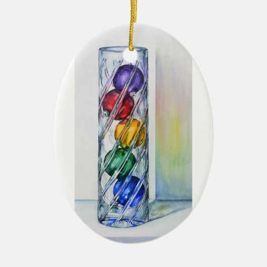 kerstversieringen in Vase Oval Ornament (Voorkant)