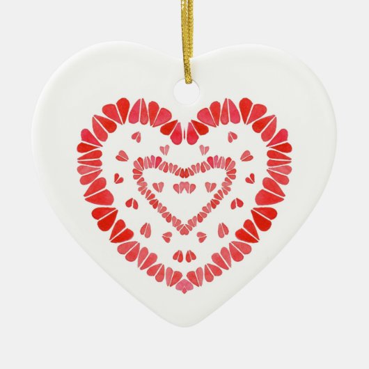 KERSTVERSIERINGEN Keramisch Hart Ornament (Voorkant)
