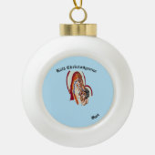 Kerstversieringen: Maagd Maria met Christus Keramische Bal Ornament (Voorkant)