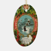 kerstversieringen met gevlekte kerst - Sneeuw met  Keramisch Ornament (Rechts)