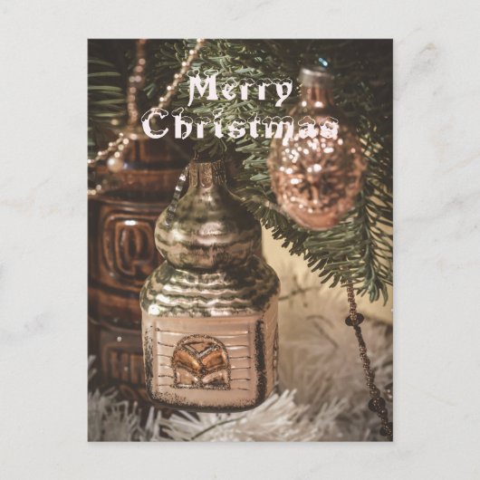 kerstversieringen met het intage kerstfeest briefkaart (Voorkant)