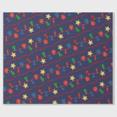 kerstversieringen met het intage kerstfeest cadeaupapier (Vlak)