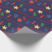 kerstversieringen met het intage kerstfeest cadeaupapier (Hoek)