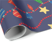 kerstversieringen met het intage kerstfeest cadeaupapier (Rol Hoek)