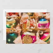 kerstversieringen met het intage kerstfeest feestdagenkaart (Voorkant / Achterkant)