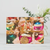 kerstversieringen met het intage kerstfeest feestdagenkaart (Staand voorkant)