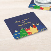 kerstversieringen met het intage kerstfeest kartonnen onderzetters (Schuin)