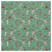 kerstversieringen met landenkoolmeisje stof (Swatch)