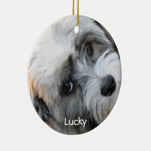 kerstversieringen met uw eigen foto keramisch ornament (Rechts)