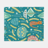 kerstversieringen naadloos. Bright Fleece Deken (Voorkant (Horizontaal))