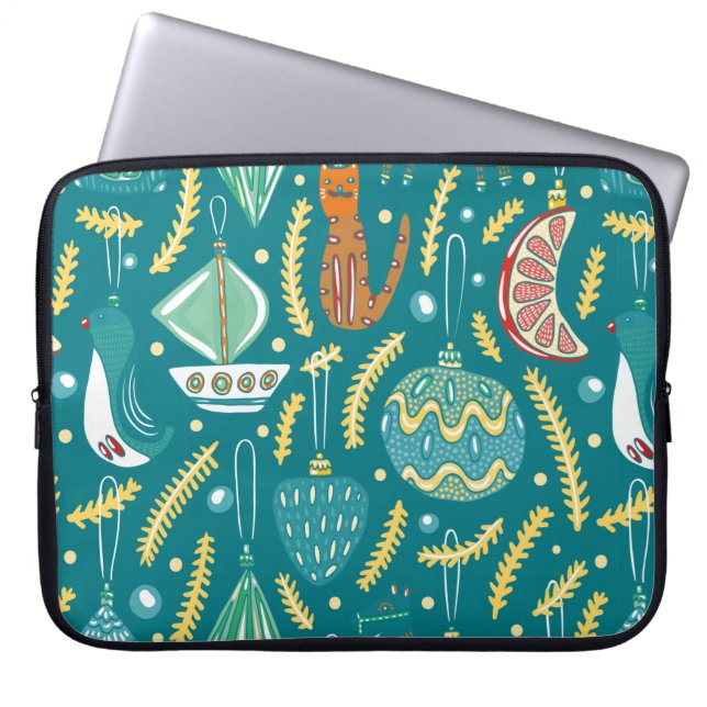 kerstversieringen naadloos. Bright Laptop Sleeve (Voorkant)