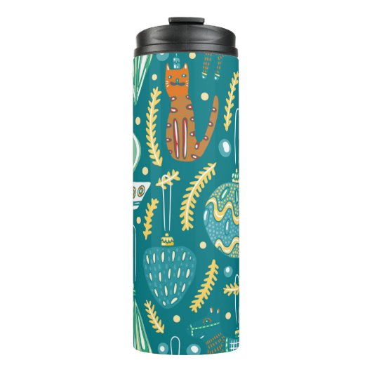 kerstversieringen naadloos. Bright Thermosbeker (Voorkant)