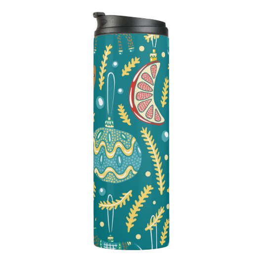 kerstversieringen naadloos. Bright Thermosbeker (Geroteerd rechts)