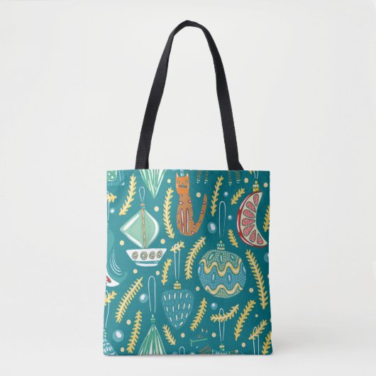 kerstversieringen naadloos. Bright Tote Bag (Voorkant)